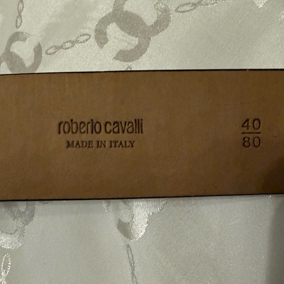 Roberto Cavalli Python Leather Belt w/ RC Logo Buckle | Size 40 / 80 - Picture 5 of 6